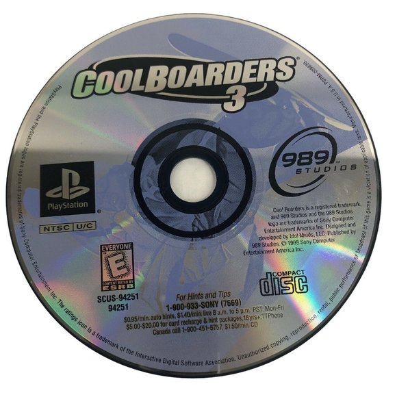 Cool Boarder 3 Sony PlayStation 1 Video Game Complete Disc Manual Case Snowboard - Picture 2 of 9